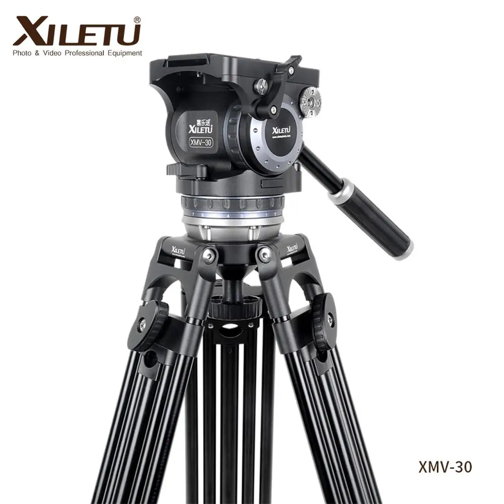 XILETU XMV-30 Professional Aluminum panoramic fluid damping head heavy duty dslr camera video tripod