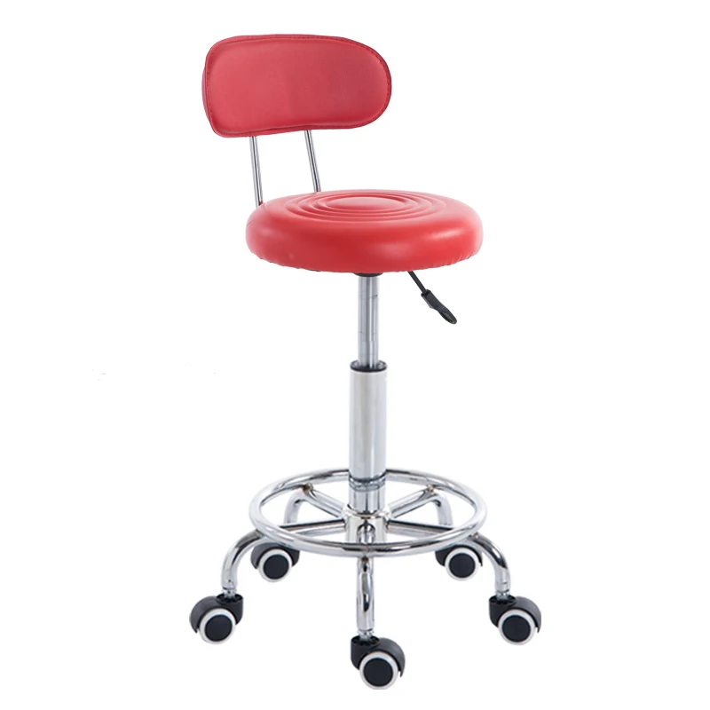 Luxury PU New Design Swivel Bar Stools With wheels Metal Chairs Bar Chairs
