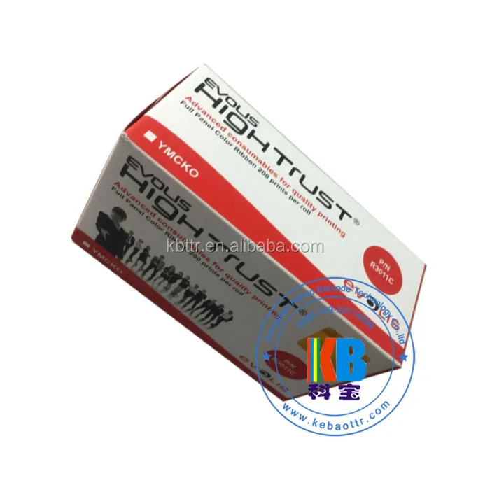 R3011c YMCKO R5F008S131 Primacy Pebble 4 Plastic PVC Business Card printer ID ribbon