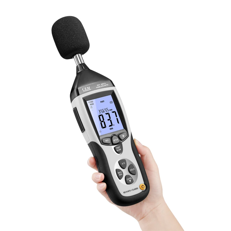 DT-8852 Профессиональный аналоговый децибел USB выход AC/DC 130 дБ Цифровой измеритель уровня звука с Datalogger шумомер