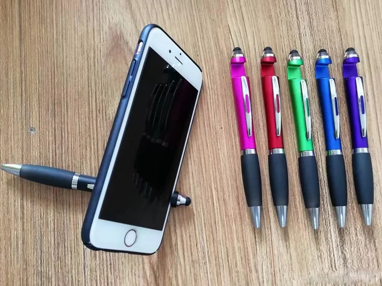 3 in 1 Multi-function Ball Pen Phone Holder Touch Screen Stylus Pen for iPad iPhone