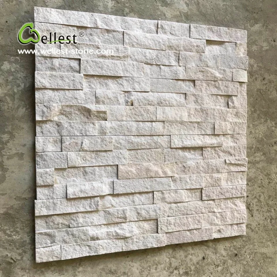 chinese hot sale white quartzite culture stone for wall decorative