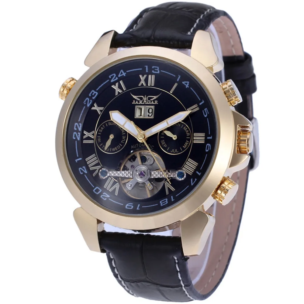 Jaragar hot wrist watches men luxury brand automatic movement saat ,gold watch