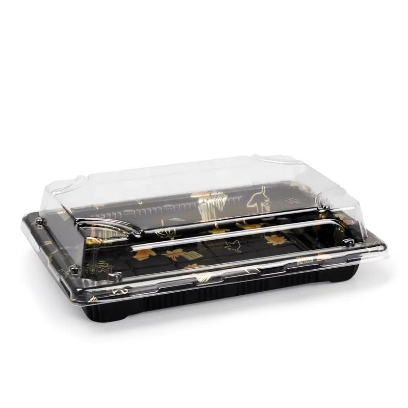 square plastic to go sushi container