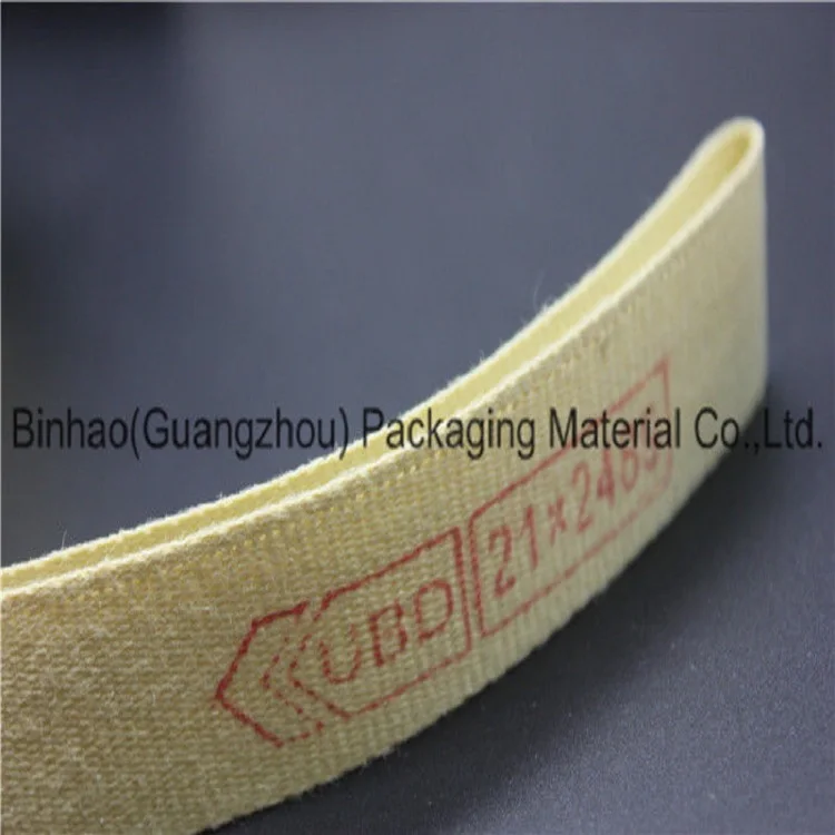 100% Aramid With Long Life Service Fiberglass Reinforced Yellow Garniture Belt Tape