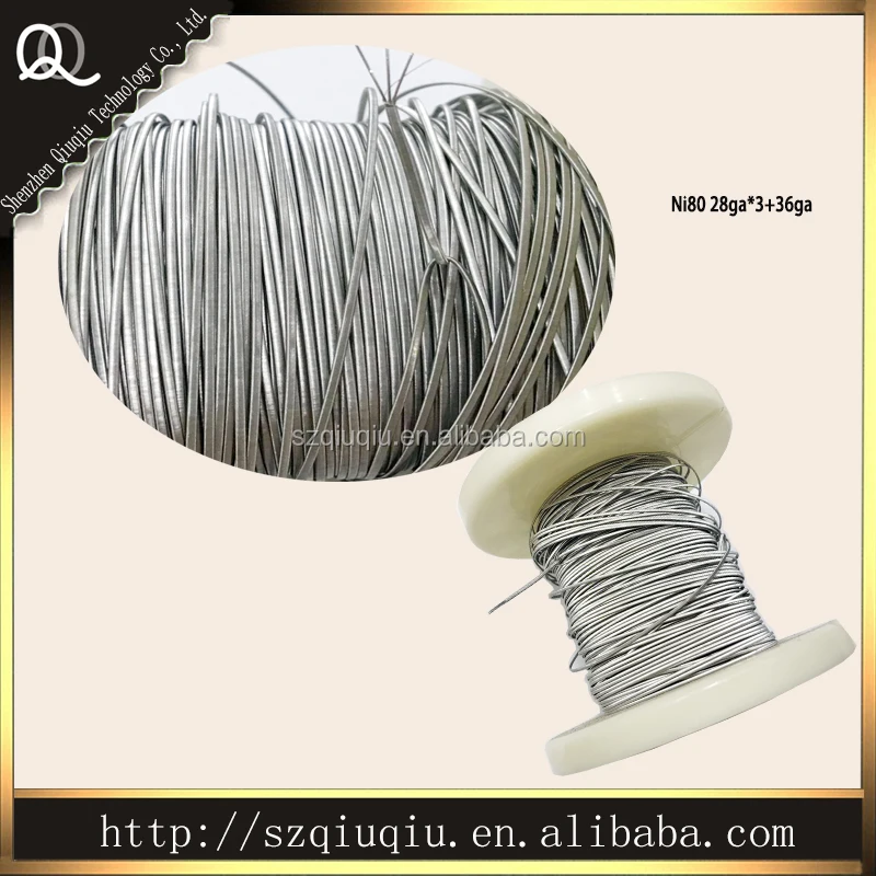 New nichrome clapton wire 28ga*3 outside 32ga/36ga ni80cr20 coil wire in big spool kilo DIY prebuilt vaporizer coil wire