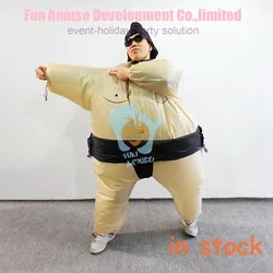 Adults Halloween Costumes Funny Fat Inflatable Sumo Wrestling Costumes Air Blow UP Suits