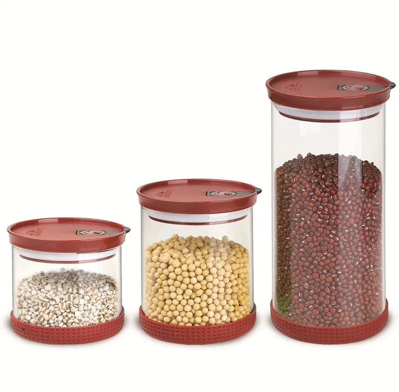 High Quality Round Storage Containers for Food 550ML 1000ML 1800ML Fresh Fridge Storage Box Food Container Glass