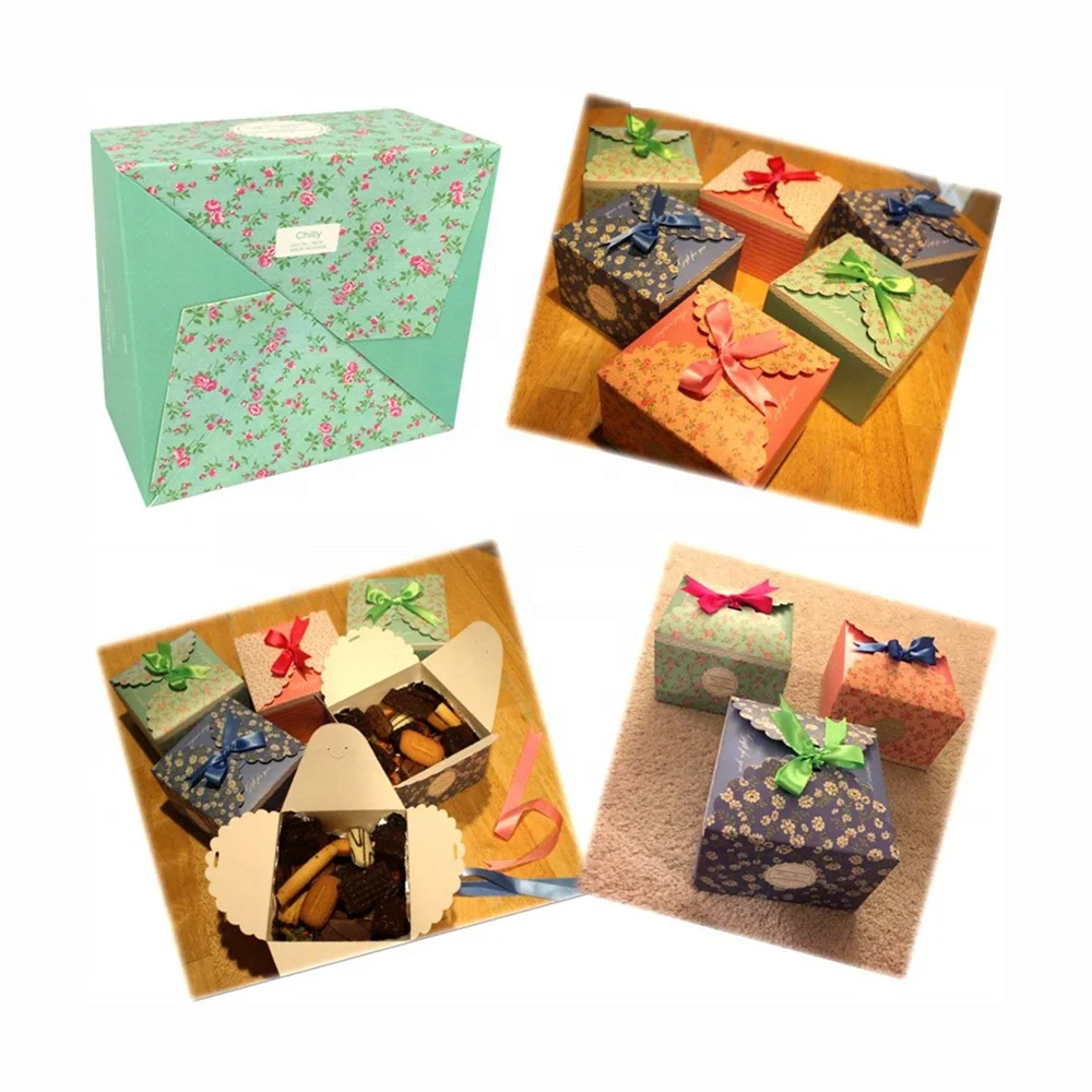 Gift Box for Christmas Set of 12 Decorative Treats Boxes Perfect For Cake Cookies Goodies Candy