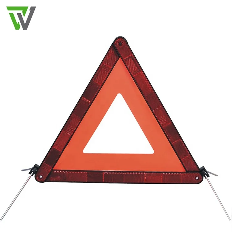 Emergency hazard safety reflective caution car warning triangle for vehicles