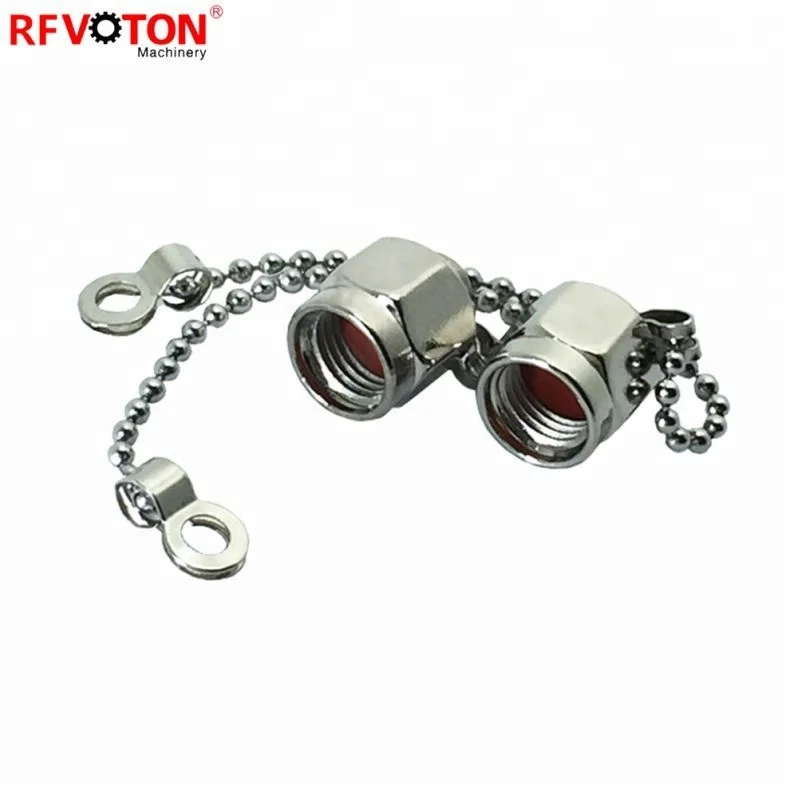 Waterproof Anti Dust Plug Brass Material SMA Dust Cap With Chain for SMA female connector