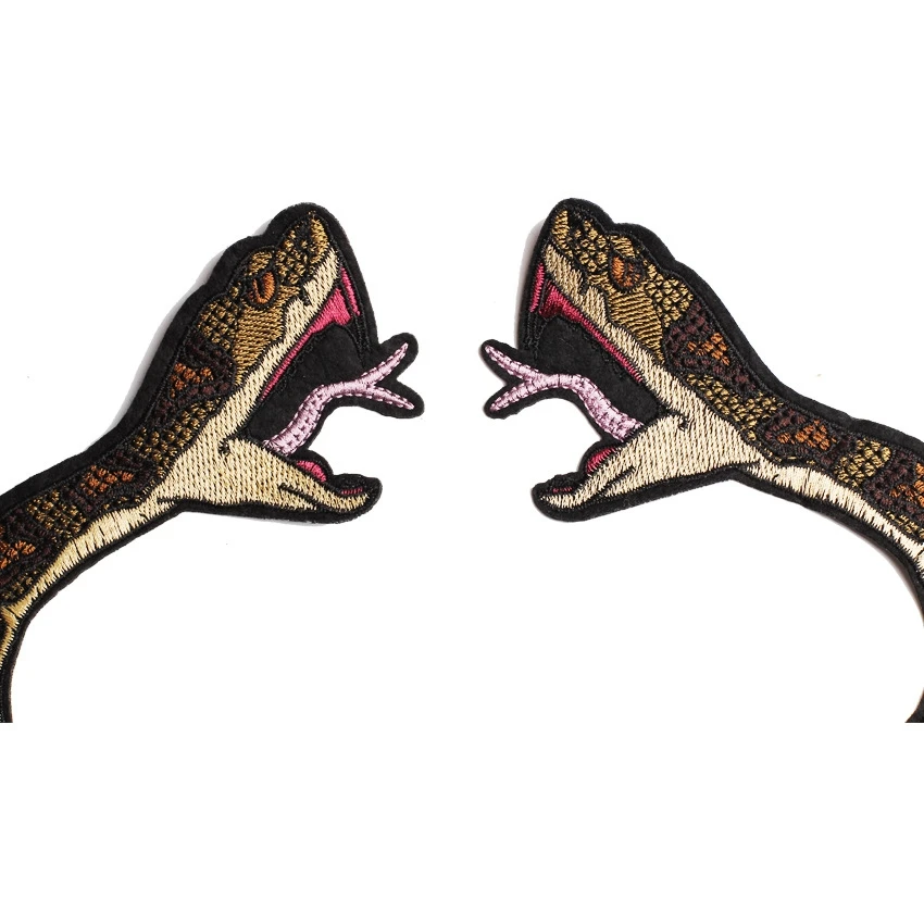 Custom embroidery snake patch applique for jacket