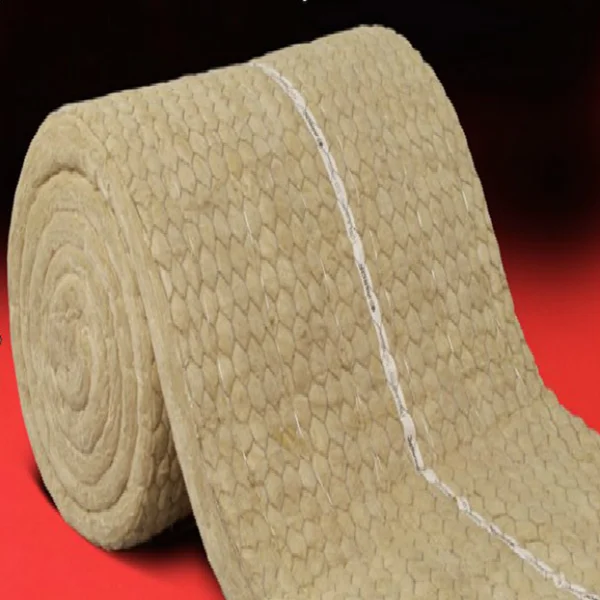 Mineral Fiber Rock Wool Blanket With Wire Mesh 100mm-150mm Thickness for Hot Water Pipe Insulation