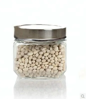 4 sizes square glass jar with screw top window lid