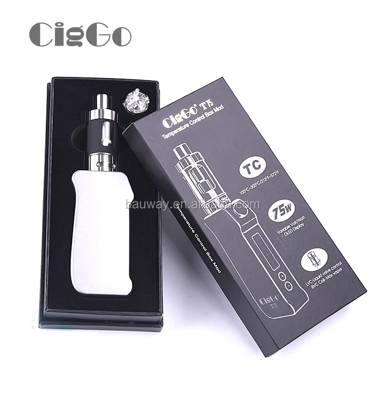 
2017 huge vape electronic cigarette Ciggo T75 e cigarette 75W mini box mod VV VW TC mod 