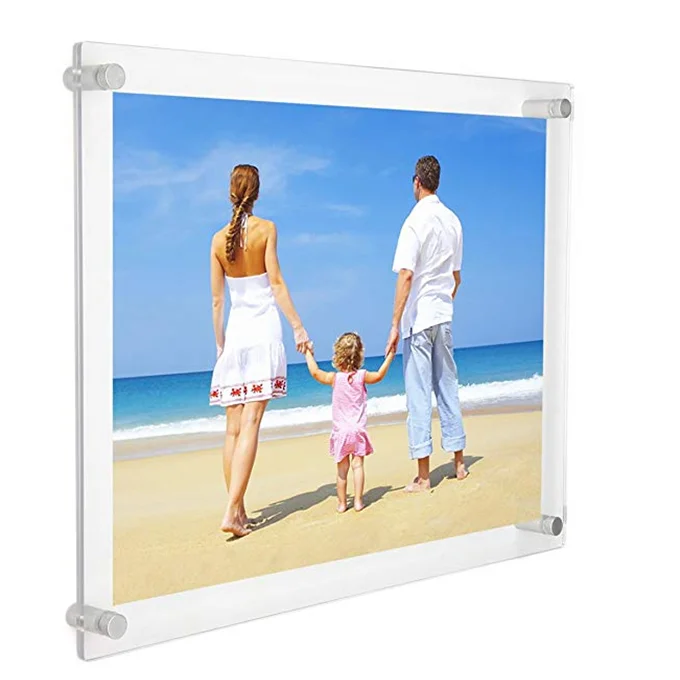 China supplier clear wall mounted custom acrylic floating frames for wholesale