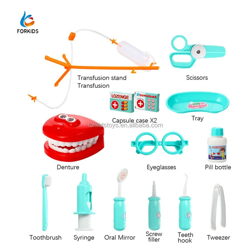 
Amazon 15 pieces dentist toy, pretend play hospital doctor toys set 
