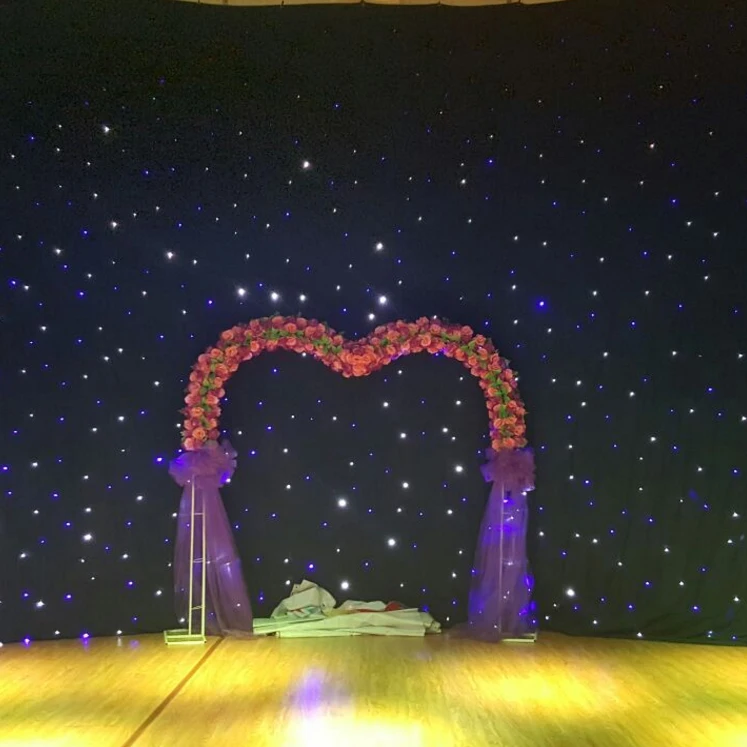 Sky Starlit Twinkling Effect Black White LED Star Curtain For Stage