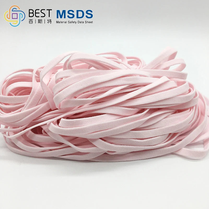 3.5mm Spandex Pink Flat elastic band earloop for facemask material