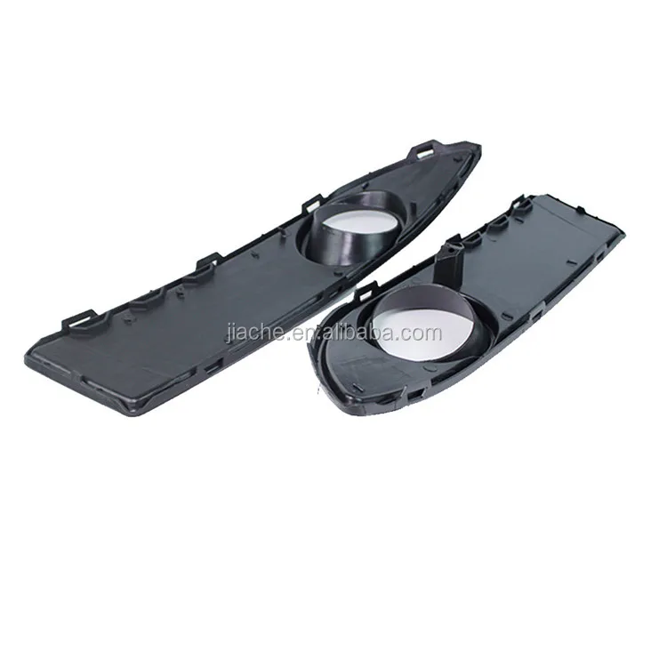 Front Bumper Fog Light Cover Foglamp Honeycomb Grilles Frame for VW Polo MK4 9N3 2005- 2009 Facelift 2PCS/Set ABS Black