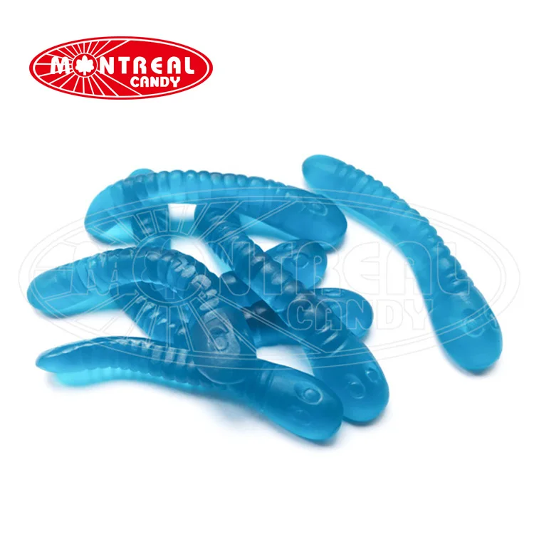 G0239 Dark Blue Raspberry Halal Candy Gummy Worms