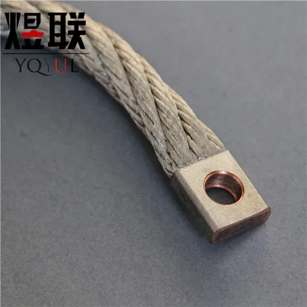 OEM copper stranded flexible connector round grounding earthing jumper