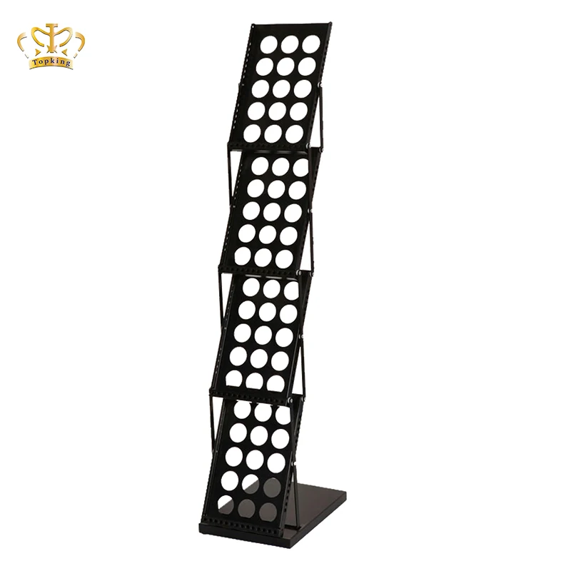 Easy-to-Set-Up Iron Black Brochure Stand Practical Display Rack