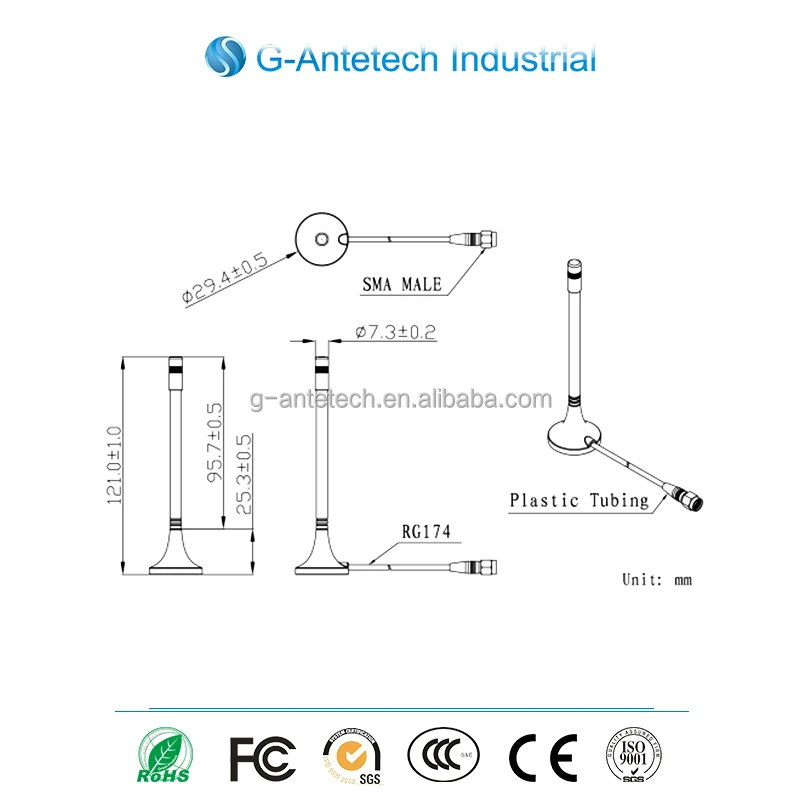 (manufactory) 2.4 ghz wifi communication magnetic Antenna with sma/smb/smc/fakra connector