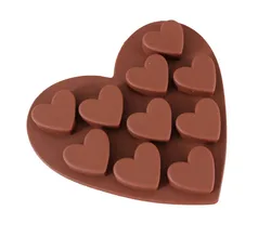 10 Cavity Dimpled Heart Shape Chocolate Mold Silicone Baking Mold For Making Chocolate Bomb Cake Jelly Pudding Dessert Candy