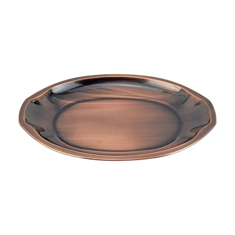 GUANGDONG KINGKONG arabic style gold bronze copper Food serving dish stainless steel egg shape dish plate