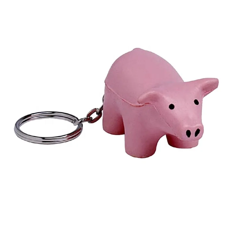 Pig Keychain,Promotional Stress Ball with Keychain
