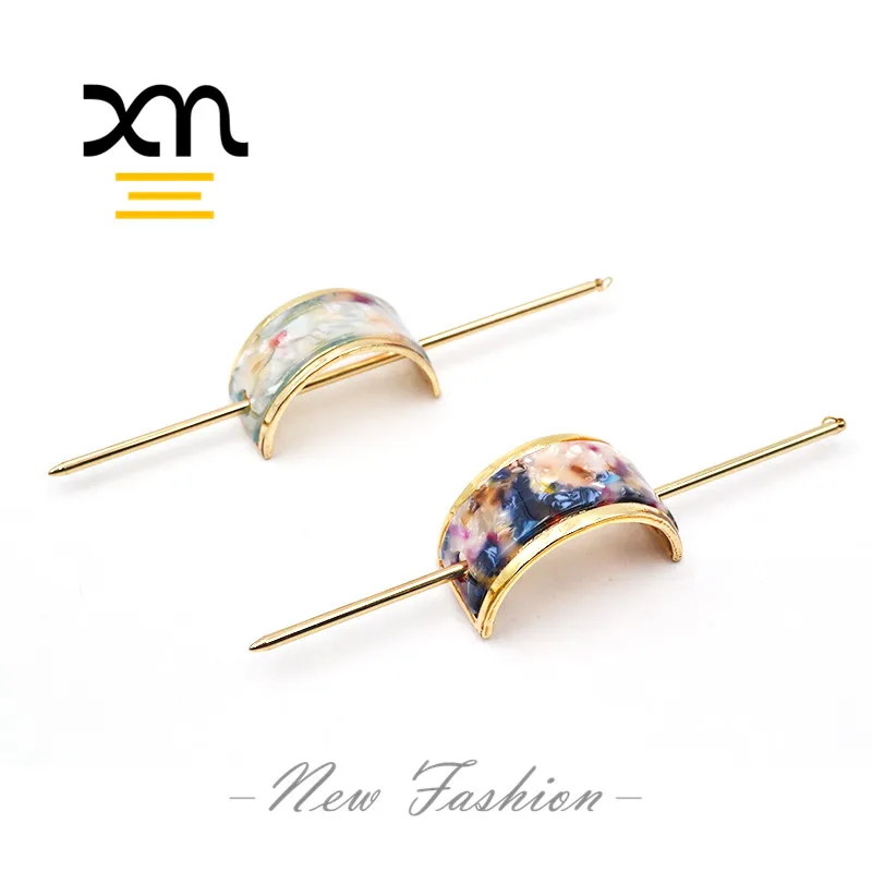  Лидер продаж резиновая резинка для волос современные аксессуары Женская металлическая пучок с круглыми металлическими палочками зрелых женщин