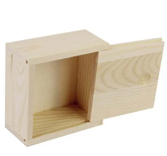 Custom Cheap Unfinished Wood Gift Package Box With Sliding Lid