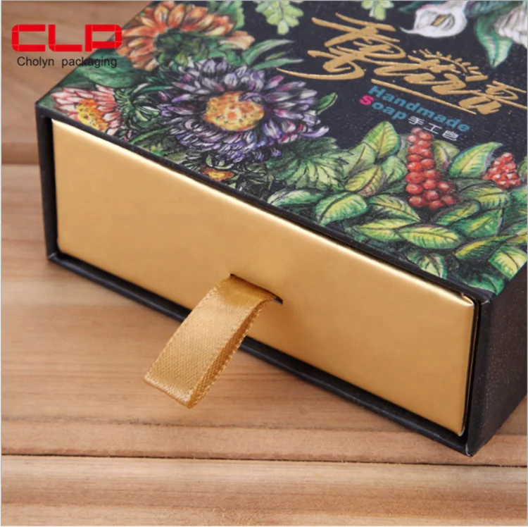 Manufacturer wholesale hand made soap drawer box with logo custom soap bar cardboard packaging gift box with insert tray