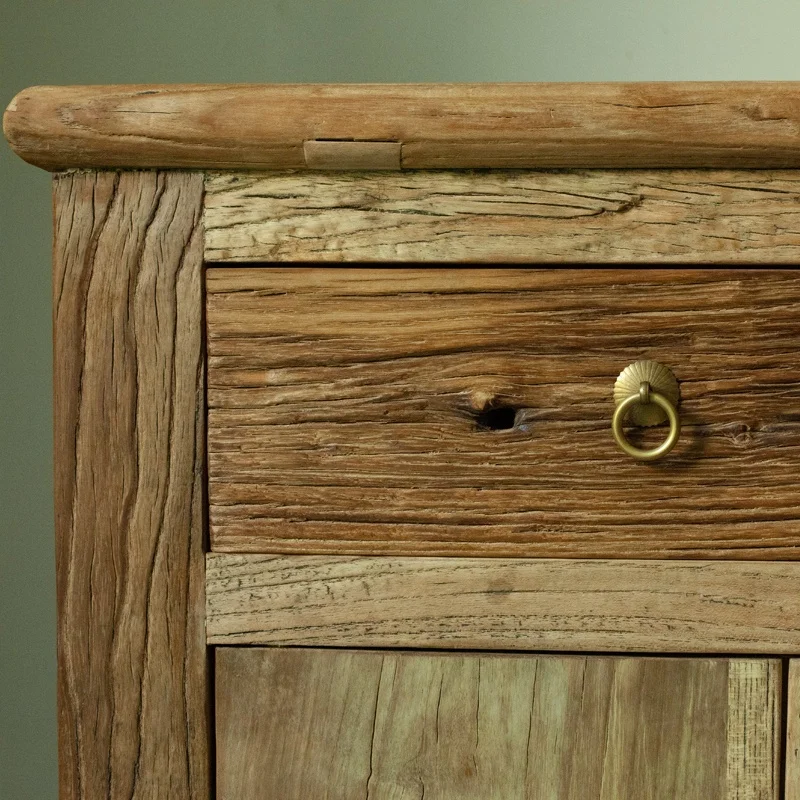 Reclaimed elm natural wood  rustic furniture solid wood customized furniture bespoke furniture supplier living room cabinet