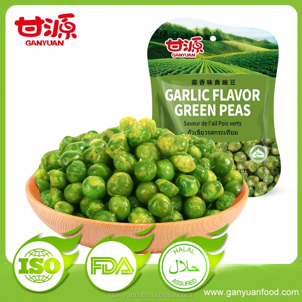 Delicious original taste green peas snack food