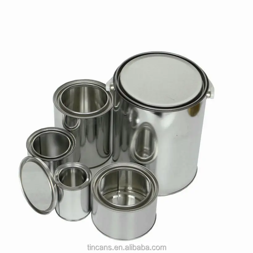 
0.1 liter to 25 liter empty metal round paint tins can wholesale 