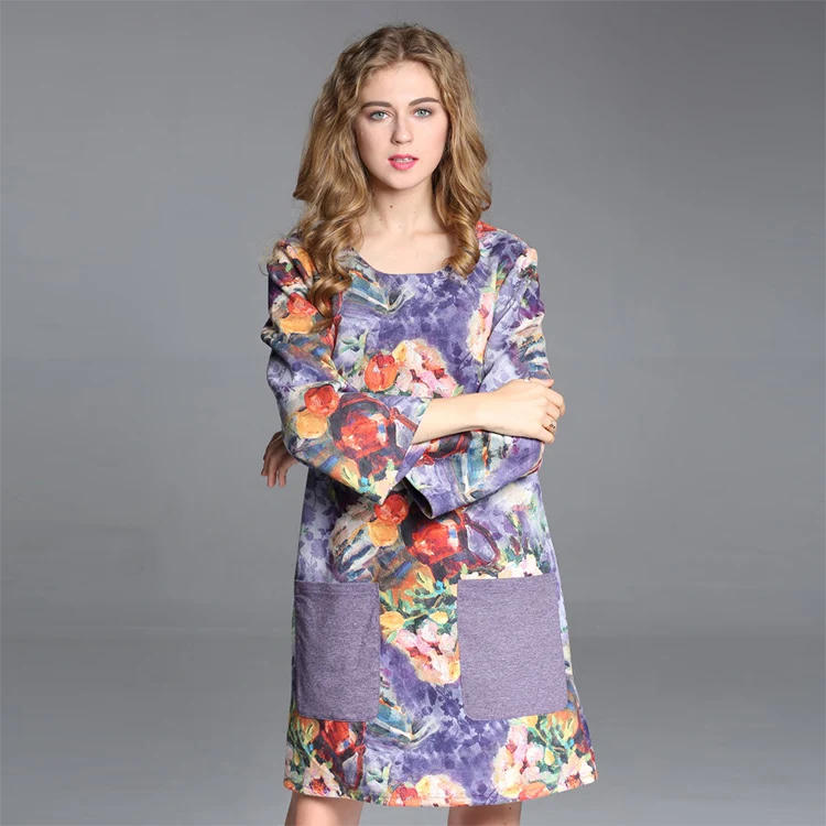 ODM Cheap new fashion colorful high quality graphic cloths dress women