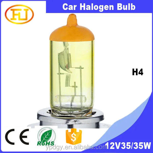 Желтая 12 в 35/35 Вт h4 галогенные лампы p43t галогенная лампа 35