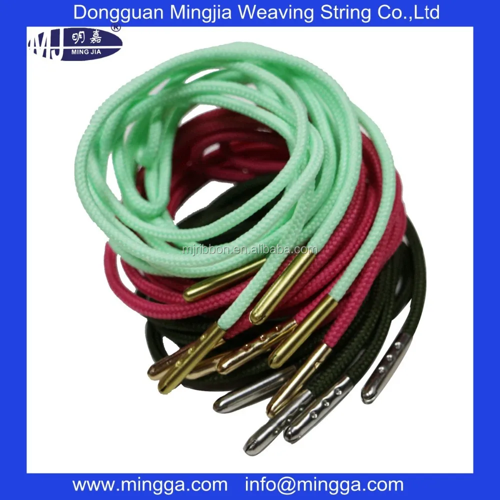 neon color round dress shoe laces with LOGO tipping