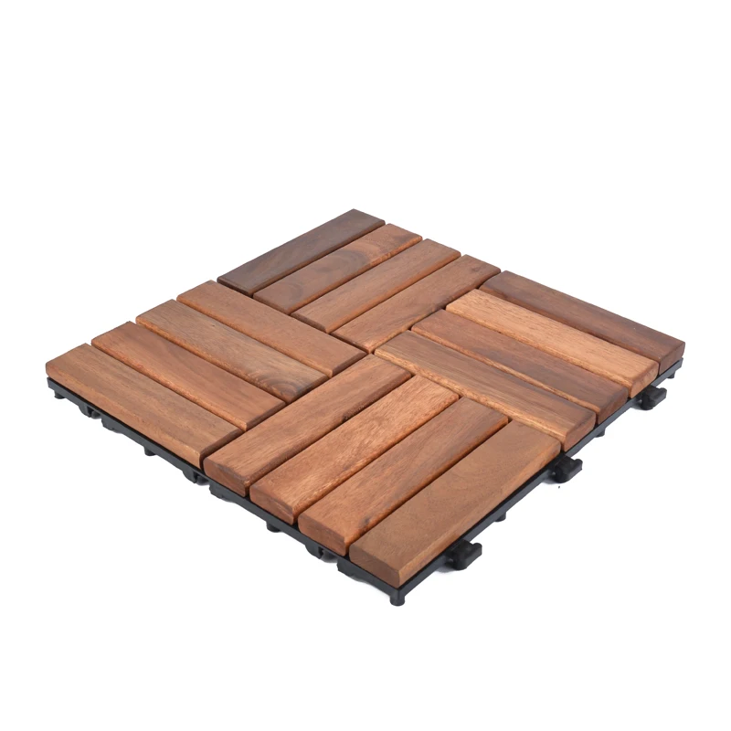 New DIY wooden acacia interlock tile for Outdoor flooring