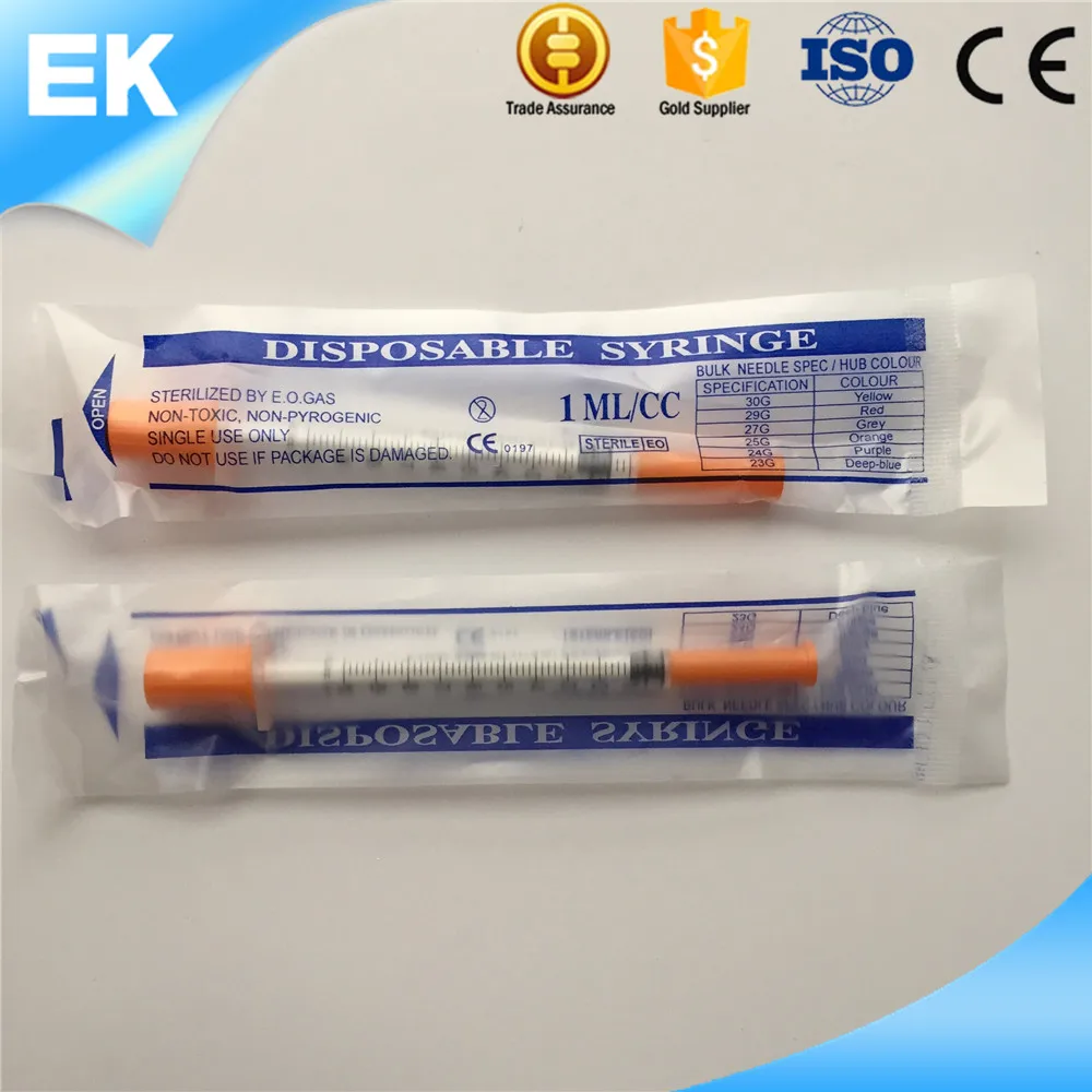 Одноразовые 0.3cc/0.5cc/1cc Бесплатная шприц инсулина