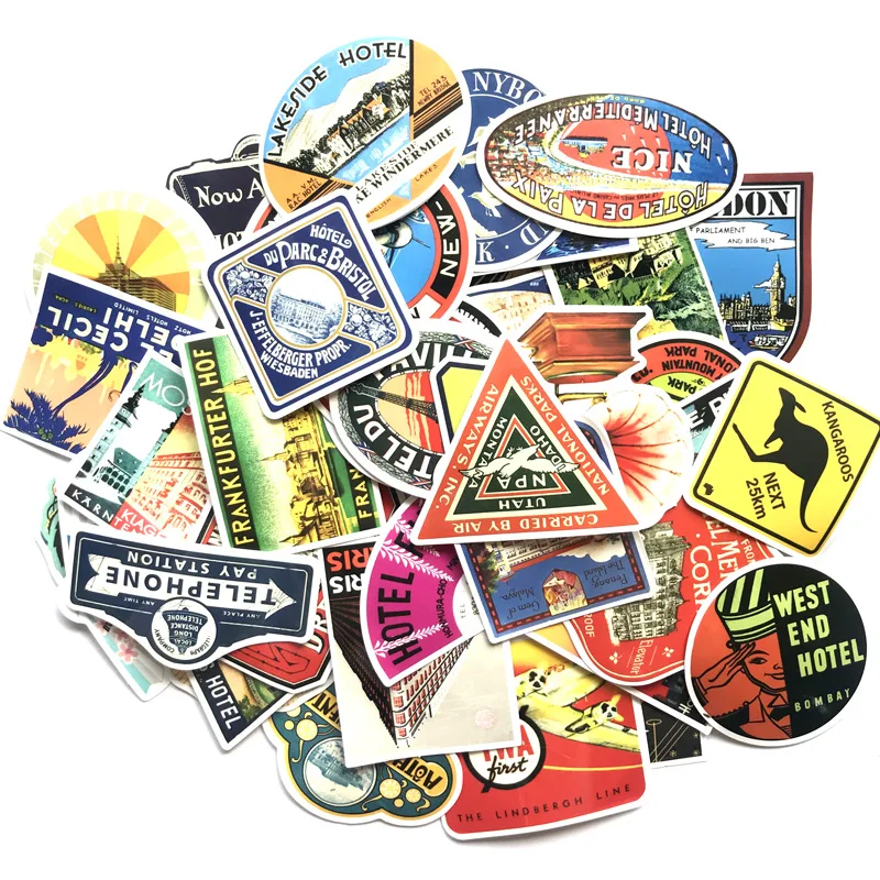 50 sheets/bag not repeating graffiti stickers environmentally friendly waterproof toys skateboard luggage stickers