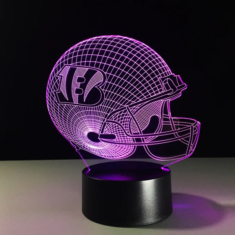 Cincinnati Bengals American Football cap helmet NFL 3D LED Color Changing Decor night light by Touch induction control