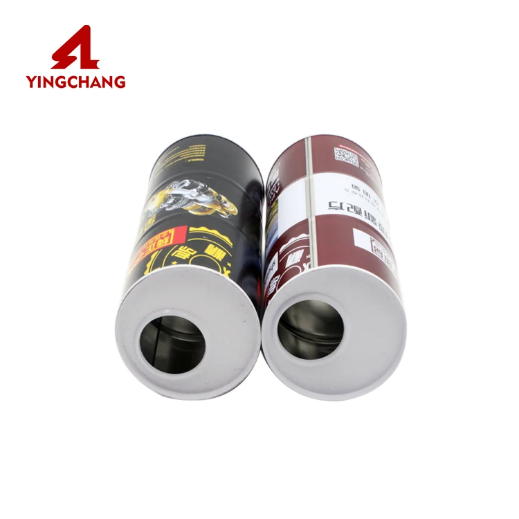 1 л круглые металлические оловянные банки с пластиковой крышкой для масляного бака двигателя