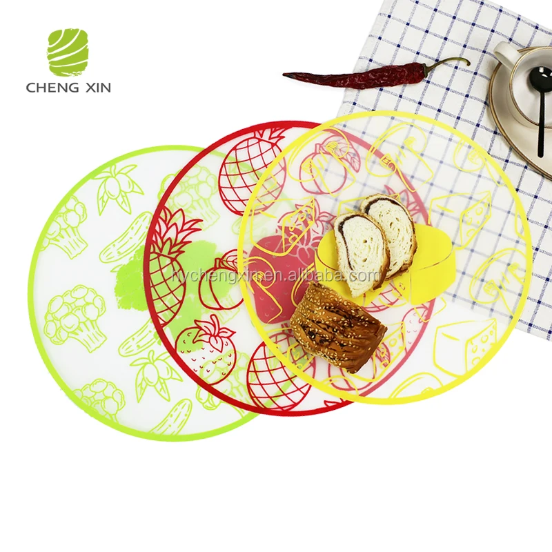 hot sale round different color customized sizes serving lightweight  bending vegetable plastic cutting board