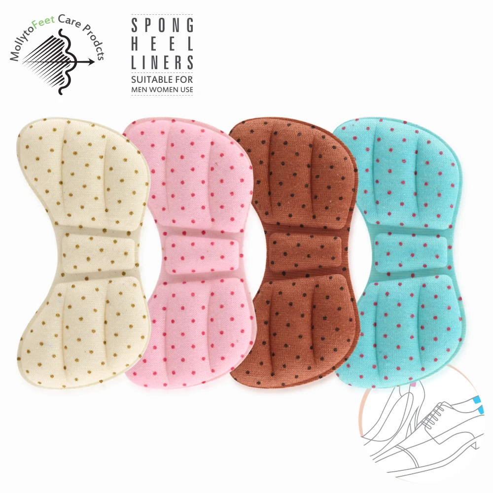 footwear foam material anti friction foot care colorful dotted shoe heel liner