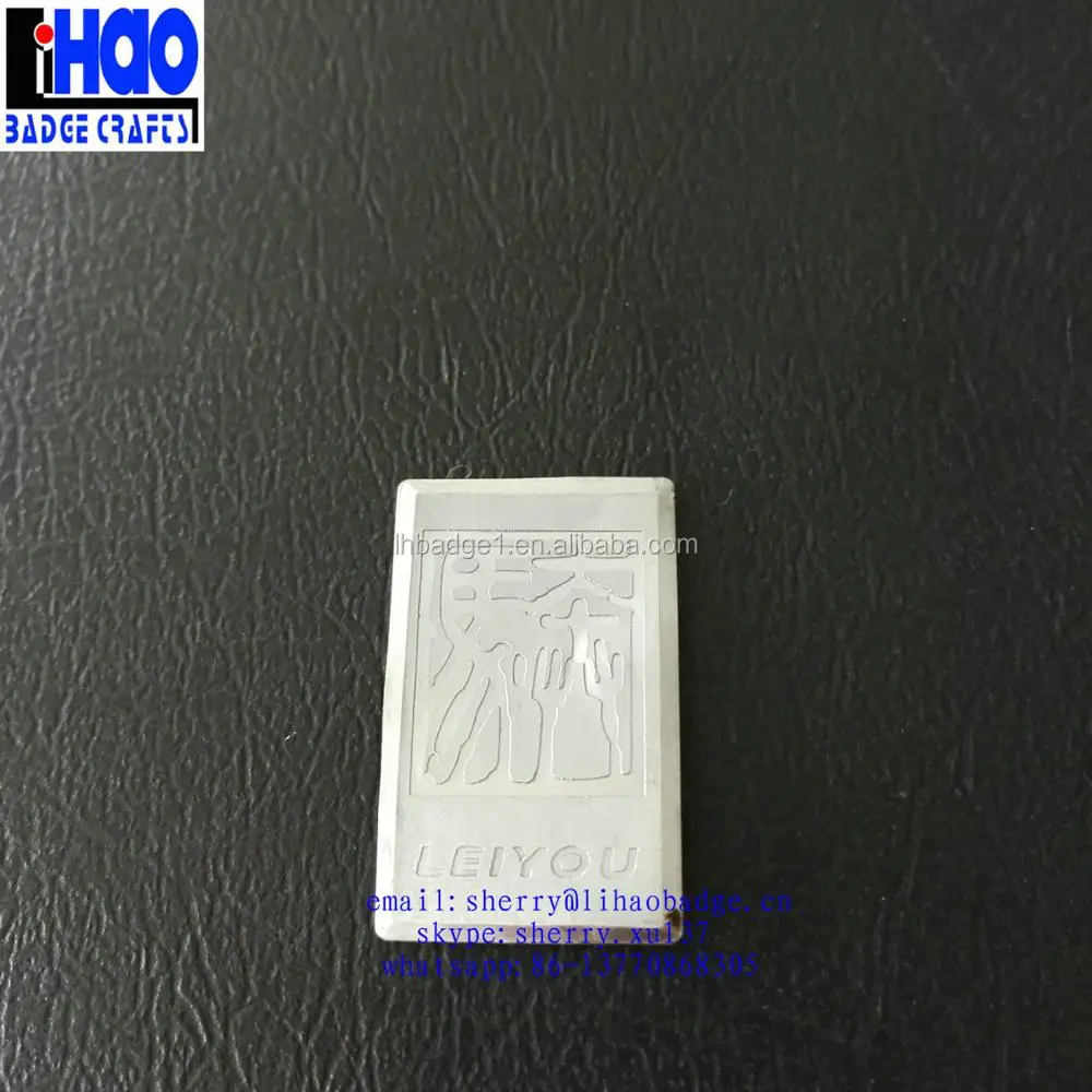 Metal debossed Labels, engraved custom metal brand logo name plate