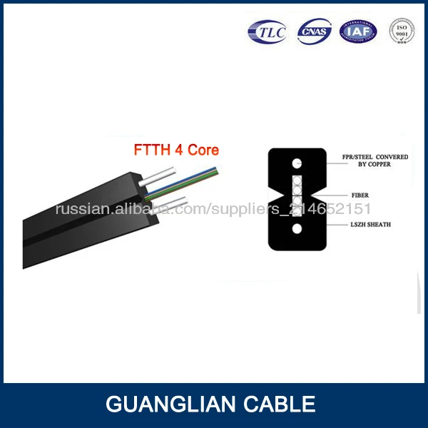 Крытый 1/2/4 Основные FTTH падение кабель