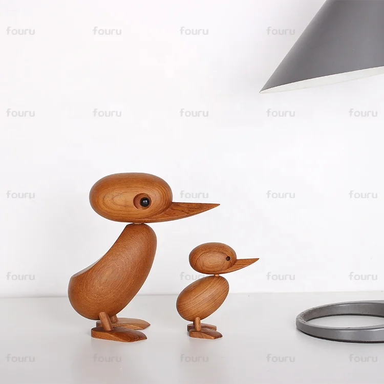 
nordic wood animal carved wood duck carving decoration wooden ornament craft small gifts 